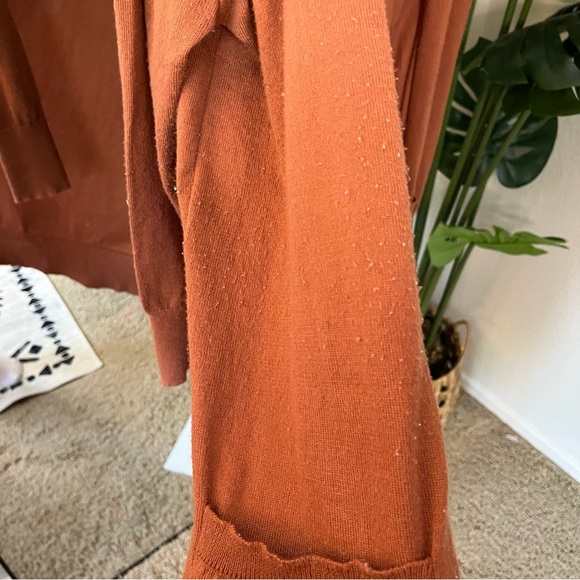 ✨ Nine West Burnt Sienna Pocket Cardigan S | Soft Layering Sweater - Picture 4 of 7